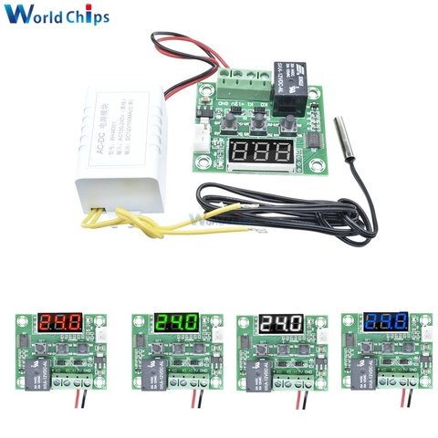 W1209 AC 110 V-220 V Digital LED termostato Control de temperatura interruptor termómetro módulo placa NTC Sensor impermeable sonda de alambre ► Foto 1/6