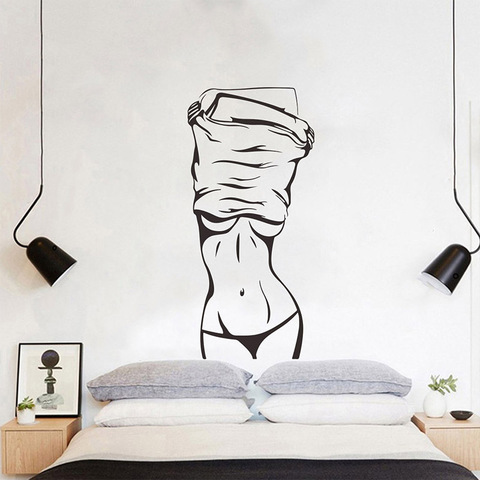 Pegatina de pared Sexy para chica, calcomanías creativas para sala de estar, dormitorio, decoración arte Mural, papel tapiz, pegatinas de ejercicio para decoración del hogar ► Foto 1/6