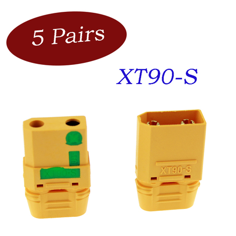 XT90S-Conector de XT90-S macho y hembra, Conector de batería para Dron RC Quadcopter Motor sin escobillas, 5 pares ► Foto 1/6