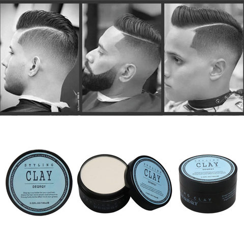 Moda mate acabado pelo estilismo arcilla uso diario hombres pelo arcilla alto fuerte sujeción bajo brillo pelo estilo cera 100 ml/3,33 floz ► Foto 1/6