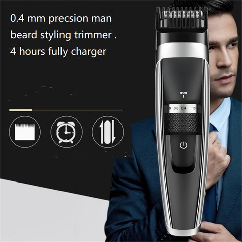 Recortador de barba eléctrico para hombre, afeitadora de precisión de 0,4mm, máquina de afeitar para Estilismo de bigote, depilación facial, corte de peluquero ► Foto 1/1