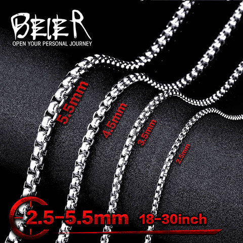 2.5MM-5.5MM Wholesale Lots 316L Stainless Steel Pearl Necklace Pendant Match Sweet Chain For Man Woman Cheap BN1010 ► Foto 1/6