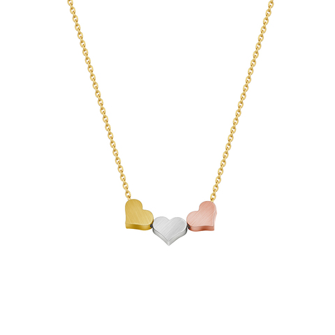 Oro plata Rosa oro mínimo corazón colgantes collares para mujeres tres mejores amigos Bff joyería Acero inoxidable dama de honor regalo ► Foto 1/6