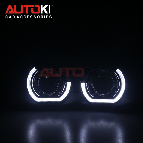 AUTOKI nuevo X5-R 2,0 deportes LED Angel Eyes + Bi Xenon lente proyector para coche retroadaptación Luz de circulación diurna 2,5/3,0 H4 H7 9005 ► Foto 1/6