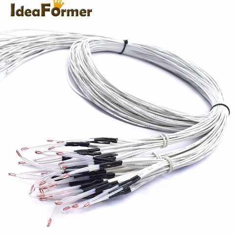 5 uds 3D Pringter 100K ohm NTC 3950 sensores de termistores con Cable 3D piezas de impresoras para Reprap reparar parte accesorios de temperatura ► Foto 1/6