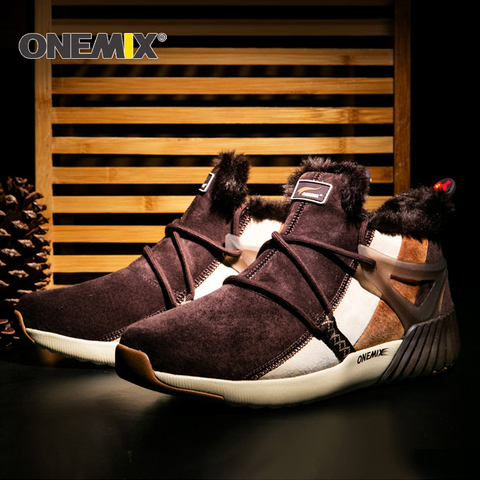 ONEMIX-Zapatillas deportivas de lana cálidas para hombre y mujer, botas cómodas para correr en invierno, para exteriores, Unisex ► Foto 1/6