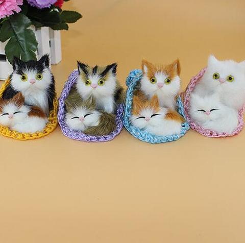 Mini muñeco de peluche de gato de juguete para niños, juguete de simulación encantador de 10cm, decoraciones para muñecas, 1 unidad ► Foto 1/5