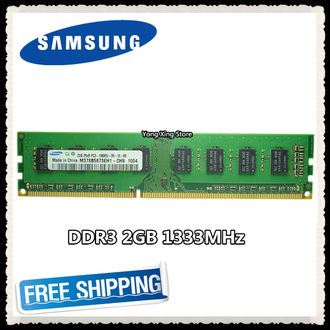 Memoria de escritorio garantía de por vida Samsung DDR3 2GB 1333MHz PC3-10600U 1333 2G ordenador RAM 240PIN Original auténtico ► Foto 1/2