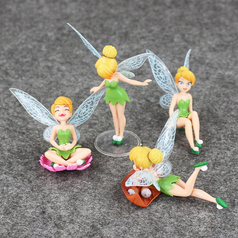 Figuras de princesas de hada Campanilla, juego de elfo para niños, regalos de cumpleaños, 4 unids/lote ► Foto 1/6