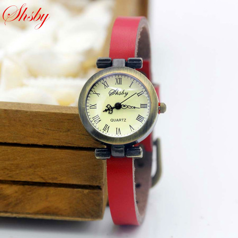 Shsby-relojes de correa de cuero para mujer, reloj Vintage femenino ROMA, relojes de vestir para mujer ► Foto 1/6