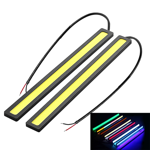 Tira de luces LED de circulación diurna para coche, luz exterior COB de 1x17cm, resistente al agua, azul, rosa, rojo, verde, ámbar, DRL ► Foto 1/6