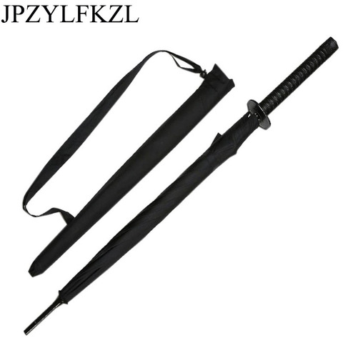 8 K creativo negro japonés mango largo grande a prueba de viento Samurai espada paraguas Japón Ninja sombrilla recta abierto ► Foto 1/6