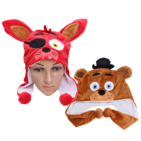 De Peluche de felpa sombrero juguetes de Peluche Foxy Freddy Fazbear Bonnie Chica invierno casquillo caliente juguetes media cara máscara de Peluche ► Foto 1/6