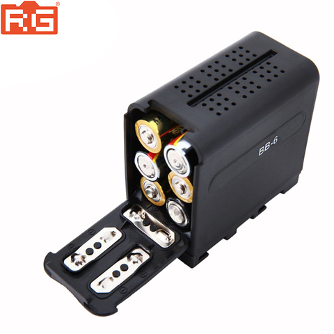 Caja de pilas AA para Panel de luz LED de vídeo, soporte de batería de BB-6, NP-F, serie NP-970, 6 uds. ► Foto 1/6