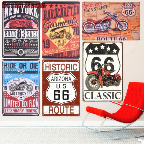 RIDE OR DIE-carteles de hojalata Vintage para casa, Bar, Pub, placas decorativas, pegatinas de pared de motocicleta, póster de arte del hierro Route 66 N228 ► Foto 1/6