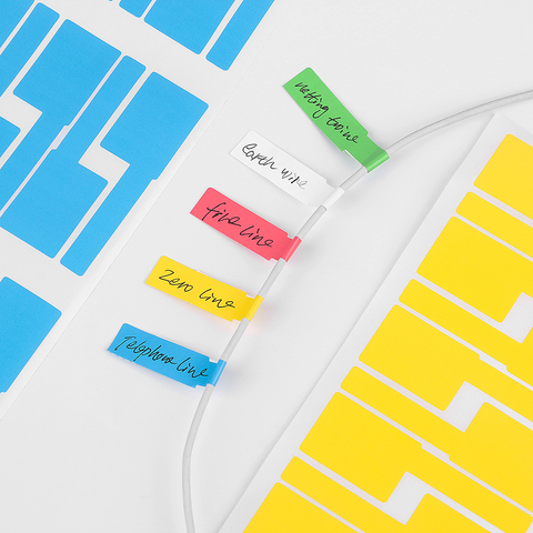 Etiqueta adhesiva de Cable autoadhesiva, etiquetas de identificación impermeables, organizadores de etiquetas coloridas, 150 unids/lote ► Foto 1/6