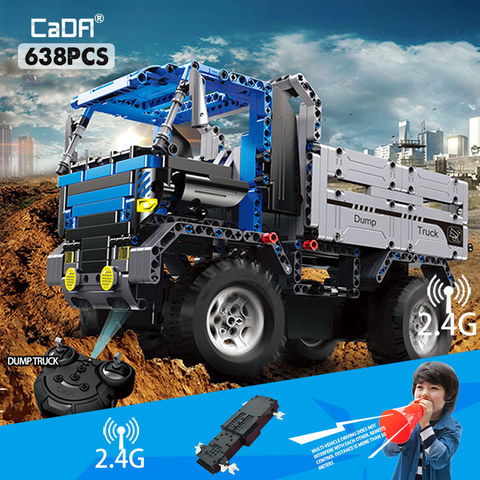 Cada-camión de bloques de construcción a Control remoto para niños, 638 Uds., coche técnico de ciudad Compatible, Serie de bloques de construcción ► Foto 1/6