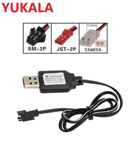 YUKALA-cargador USB de batería recargable ni-cd/Ni-MH, cable de carga USB con enchufe SM/JST/TAMIYA, 3,6 V, 4,8 V, 6,0 V, 7,2 V, 9,6 V, 2 uds. ► Foto 1/6