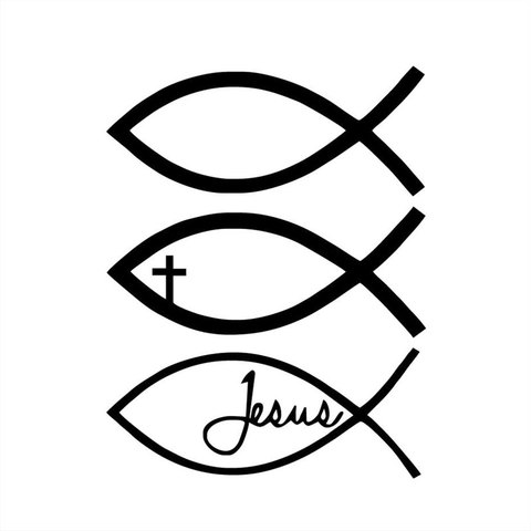 9,6 CM * 12,8 CM pez de Jesús Dios cruz cristiana de vinilo etiqueta engomada del coche de C8-0055 ► Foto 1/2