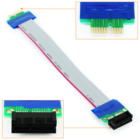 Cable de extensión hembra PCI-E 1X macho a PCIe para placa base, extensor de tarjeta vertical, adaptador de cinta ► Foto 1/6