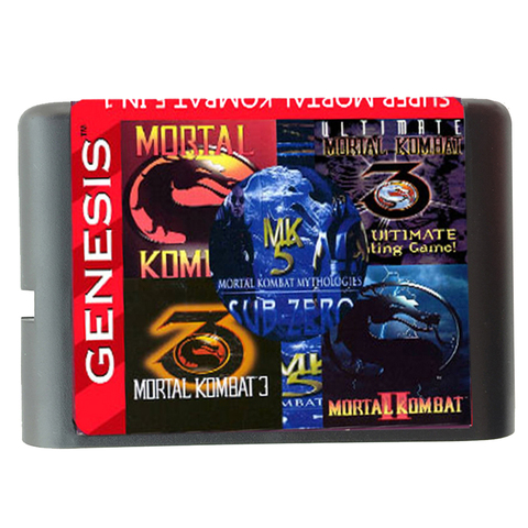 Cartucho de Juego 5 en 1 con Mortal Kombt 1 2 3 4 5 para SEGA GENESIS MegaDrive, Cartucho de juego de 16 bits ► Foto 1/1