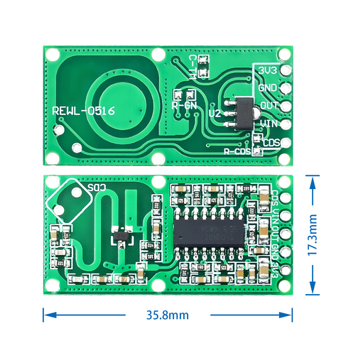 【SIMPLE ROBOT】 RCWL-0516 Módulo de sensor de radar de microondas humanos detección de movimiento interruptor módulo inteligente sensor ► Foto 1/3