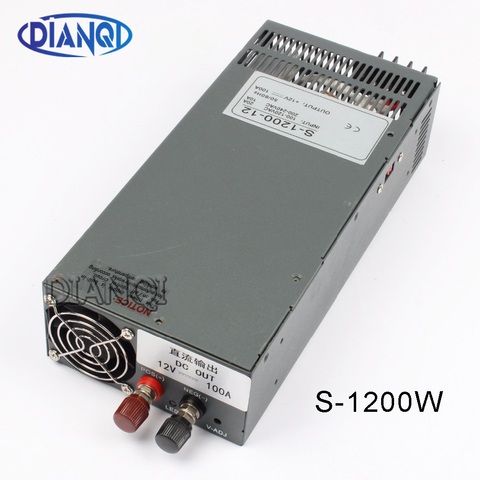 1200 W 12 V 100A de conmutación fuente de alimentación LED para luz de tira AC a DC fuente de alimentación de entrada de 110 v 220 v 1200 w S-1200-12 72 V 48 V 48 V 72 V 24 v ► Foto 1/1