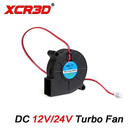 XCR3D-piezas de impresora 3D, 50x50x15mm, Turbo Fan DC 12v/24V, ventilador de refrigeración Radial por soplado, cable XH2.54 de 2 pines para Hotend 5015 centrífugo ► Foto 1/6