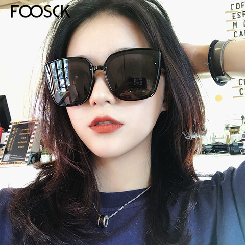 FOOSCK-gafas De Sol De diseño Retro para mujer, anteojos De Sol femeninos superredondos, De ojo De gato, UV400 ► Foto 1/6