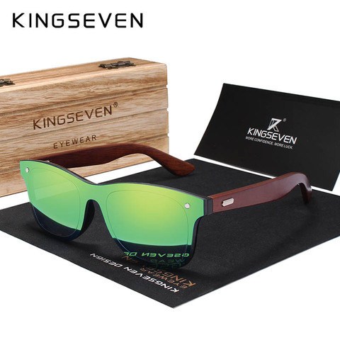 KINGSEVEN marca Rosewood diseño gafas de sol de lujo mujeres Original madera hecho a mano gafas de sol hombre moda Estilo Vintage ► Foto 1/5