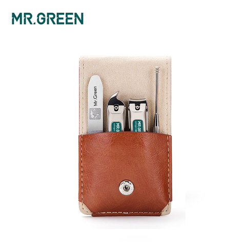 El Sr. verde Set de manicura profesional de acero inoxidable uñas clippers corte oblicuo cuchara oído lima de uñas ► Foto 1/6