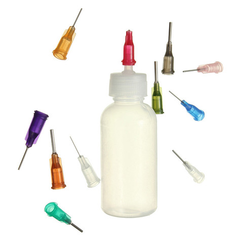 Botella de aguja transparente para resina para soldadura, dispensador de pasta fundente con 11 agujas, 1/2/5 unidades, 50ml ► Foto 1/6