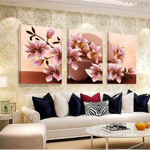 Cuadros en lienzo para decoración del hogar, imágenes de pared para sala de estar, pintura de pared de orquídeas, flores, sin marco ► Foto 1/6