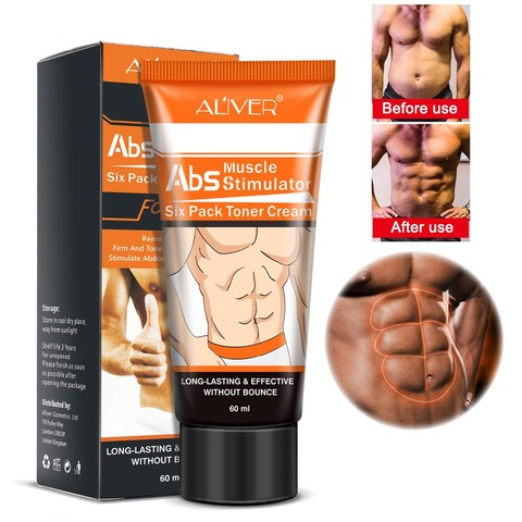 Crema para músculos abdominales para hombre, crema para músculos anticelulitis, adelgazante, quemador de grasa, reafirmante corporal, refuerzo del vientre, estiramiento muscular ► Foto 1/6