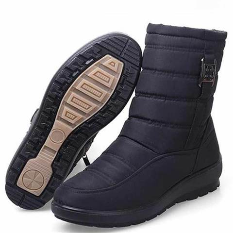 Botas de nieve con plataforma para mujer, zapatos informales, impermeables, cálidos, antideslizantes, con cremallera, 2022 ► Foto 1/6