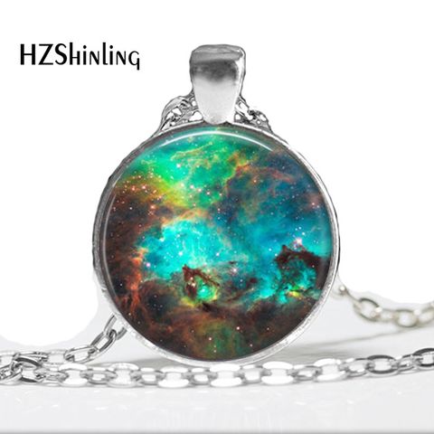 Colgante de nebulosa espacial C22, Joyería Geek astronómica, collar de galaxia, colgante de cúpula de cristal, HZ1 ► Foto 1/5