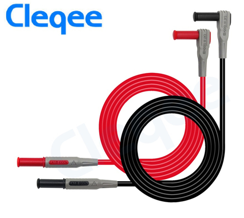 Cleqee-Cable de prueba P1033, Cable de prueba, moldeado por inyección, 4mm, conector Banana, línea de prueba recta a curva ► Foto 1/6