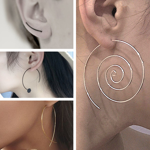 Pendientes de cobre con forma de pez para mujer, aretes en forma de pez, joyería minimalista, hecho a mano, geométricos ► Foto 1/6