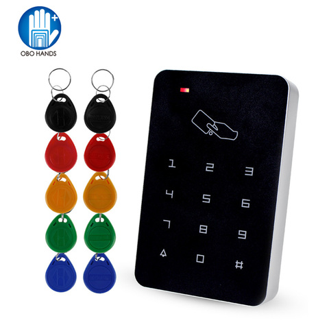 Controlador de acceso independiente con unids 10 PCs EM llaveros RFID Control de acceso teclado panel digital lector de tarjetas para sistema de cerradura de puerta ► Foto 1/6