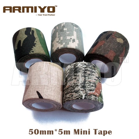 Armiyo-Mini cinta de camuflaje de 50mm x 5m, accesorio de caza, conducto de tela, impermeable, aislado, bosque, biónico, CP, jungla, 5 colores ► Foto 1/6