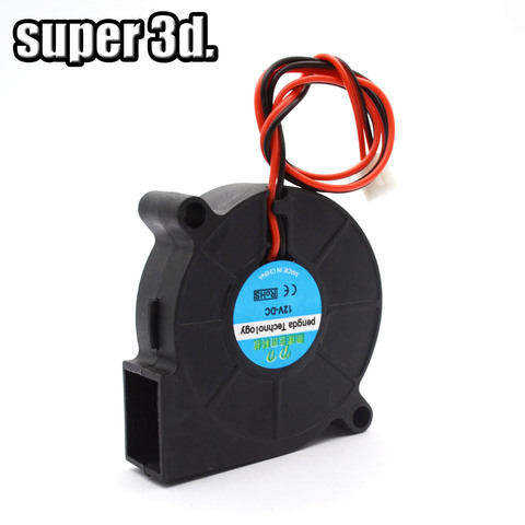 Ventilador Turbo de refrigeración sin escobillas para impresora 3D, piezas de impresora 3D de 5015/4010/4020, 12V y 24V, 2 pines para enfriador de corriente continua, ventilador de plástico negro ► Foto 1/6