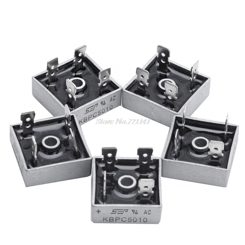 5 piezas 50A KBPC5010 1000 V Metal diodo puente rectificador ► Foto 1/6