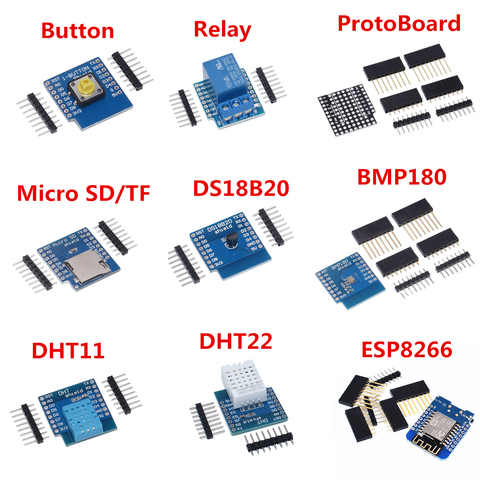 ESP8266 D1 Mini Pro Placa de desarrollo WiFi NodeMcu WS2812 RGB DHT11 DHT22 AM2302 de DS18B20 BMP180 Motor para WeMos Kit de bricolaje ► Foto 1/6