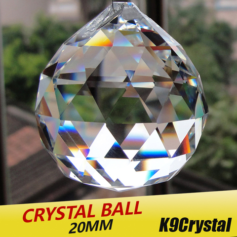 Lote de 20 unidades de cristales de cristal de 20mm para candelabros, bola colgante facetada, gotas de cristal para piezas de araña para decoración del hogar ► Foto 1/1