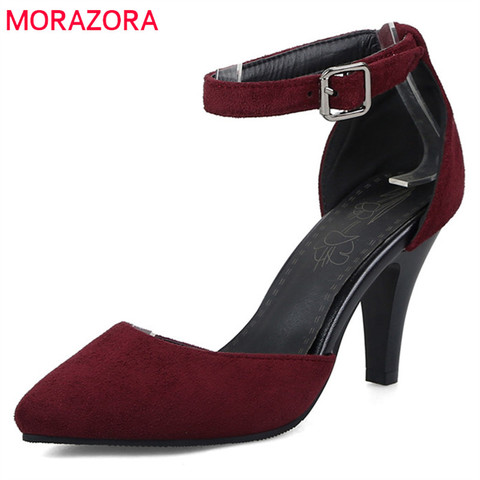 MORAZORA-zapatos de tacón alto con punta en pico para mujer, calzado de verano con hebilla simple, elegantes, para fiesta y boda, novedad de 2022 ► Foto 1/6