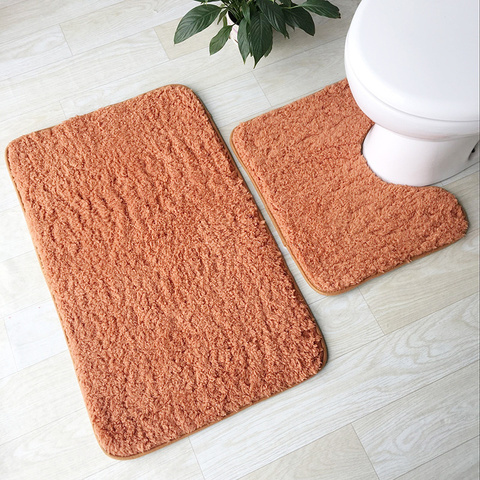 De cordero de peluche de juguete estera de baño 2 unids/set baño Mat 4 colores sólidos baño alfombra del hogar Baño pies Pad Super suave alfombra de baño ► Foto 1/6