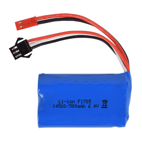 6,4 v 500mah 15C 14500 batería Li-Ion batería de juguetes RC SM-2P JST-2P EL-2P L6.2-2P envío gratis ► Foto 1/1