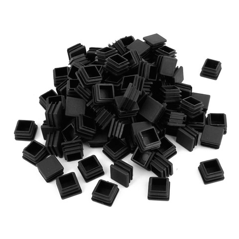 Gran oferta de tapas de plástico para patas de sillas, inserto de tubo cuadrado negro 20mm x 20mm 50 Uds ► Foto 1/4