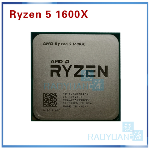 AMD Ryzen 5 1600X R5 1600X 3,6 GHz Six-Core 12-Hilo de procesador de CPU 95W L3 = 16M YD160XBCM6IAE hembra AM4 ► Foto 1/1