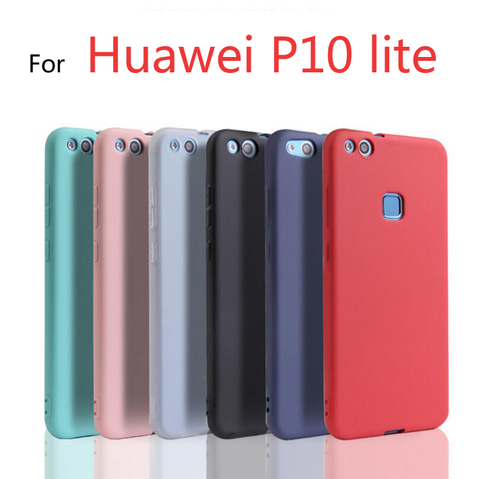 Funda de silicona suave de TPU para Huawei P10 lite, carcasa trasera de colores sólidos, transparente y mate ► Foto 1/6